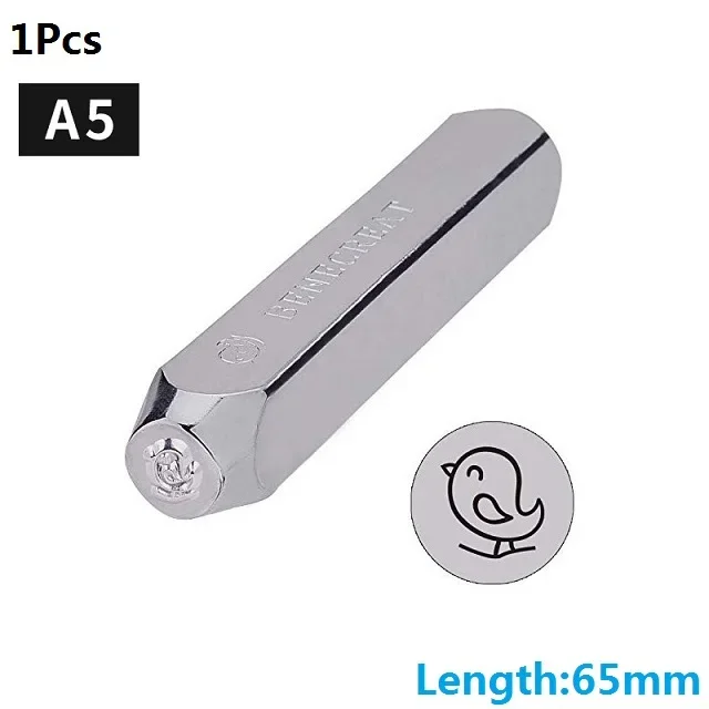 Metalen stempels voor het maken van sieraden, ponsstempels, leer hout, leer, doe-het-zelf, beginners en professionals, 6 mm, 1/4": DONKERGRIJS
