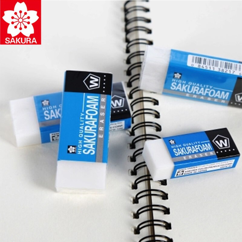Japan sakura stort skum suddgummi 5 st/lot 59*24*10mm för ritning skiss penna suddgummi vit skol- och kontorsmaterial