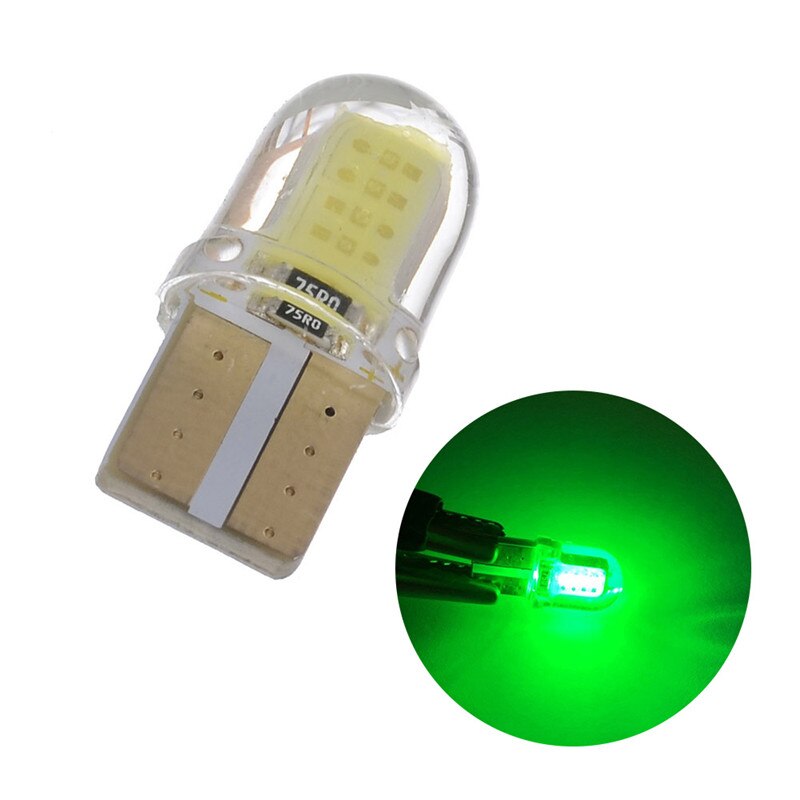 Auto Zubehör Innen Silikon Kristall T10 Kolben LED Breite Lampe W5W 168 194 Auto Seite Keil Lesen Lampe Lizenz Platte licht: Grün