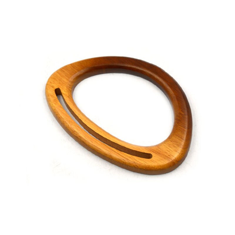 Mango de madera en forma de D, herramienta de bolso marrón de madera maciza, marco de madera degradado, accesorios únicos para bolsos, mango de