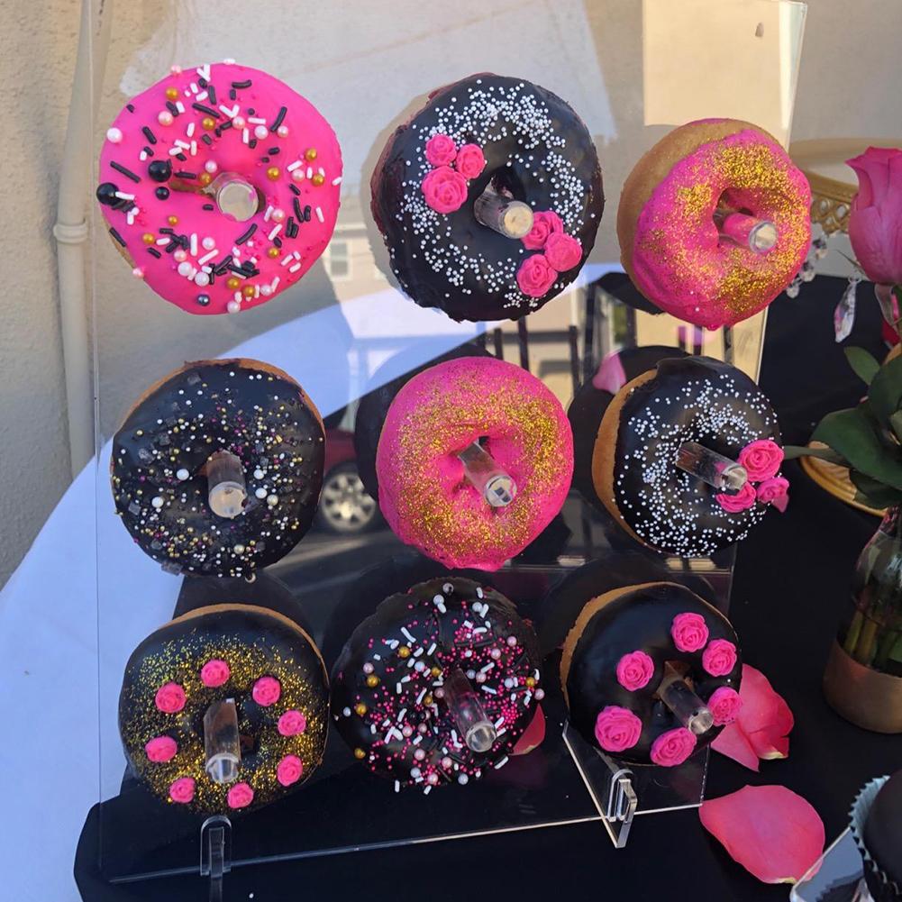 Acrylic Donut Stand Wall Doughnut Holder Kids Birthday Party Table Decorations Wedding Favors Mariage Party Supplies Decor