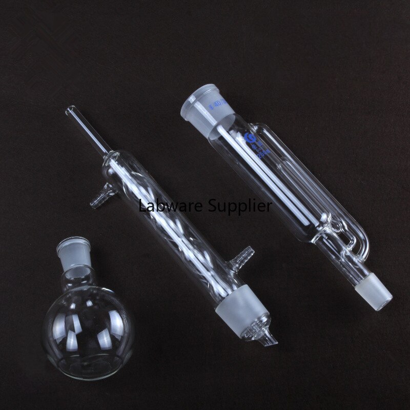 Tipo de bola Soxhlet aparato extractor de vidrio Soxhlet, aparato de extracción soxhlet con condensador en espiral
