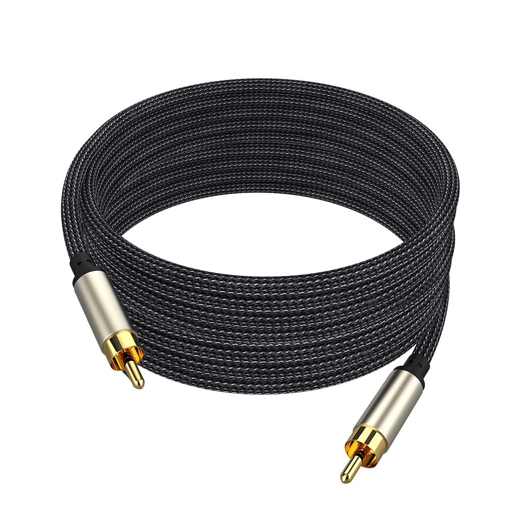 Guldpläterad rca till rca koaxialkabel s/pdif hifi ljud audio video kontakt för subwoofer konsol mixer cd-spelare phono-kontakt 5m: 0.5-1 m