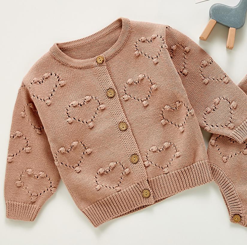 herbst Neue Baby Mädchen Pompom Pullover Nette Herz Overalls Für Kleinkinder Jungen Stricken Strickjacke Mantel Kleinkind Baumwolle Gestrickte Jacke: coat2 / 9M  73cm