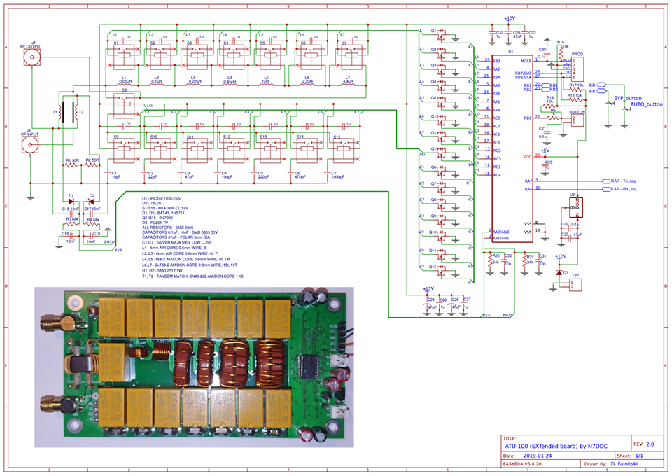 ATU-100mini Automatic Antenna Tuner by N7DDC