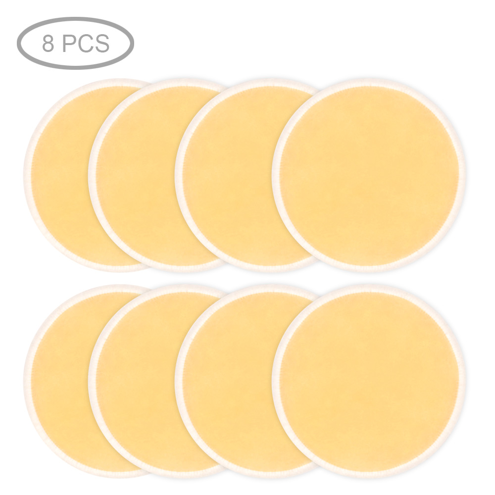 Washable Cotton Pads Reusable Cottons Bamboo Makeup Remover Pads Washable Wipe For Make-up Removal Three Layers With Laundry Bag: 8pcs Yellow