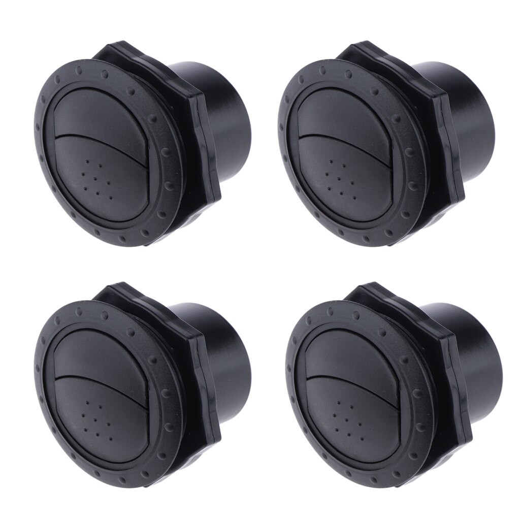 4pcs 2.36 x 2.55 inch Round Air Vent Louver, Air Conditioner Deflector Grill Cover for Marine Boat RV Caravan Car - Black
