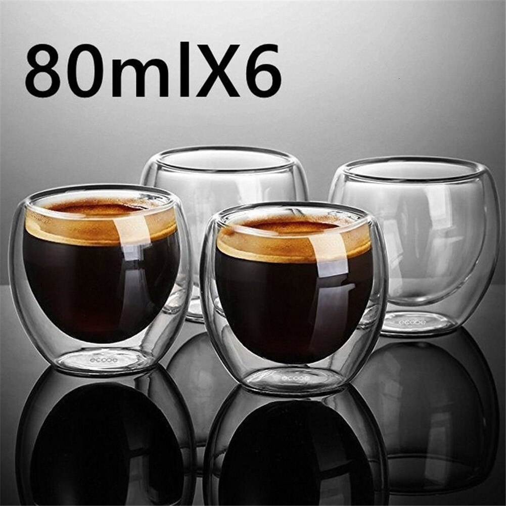 Hittebestendige dubbelwandige glazen beker bier espresso koffie kopjes set handgemaakte bierpul thee glas whisky glazen bekers drinkgerei