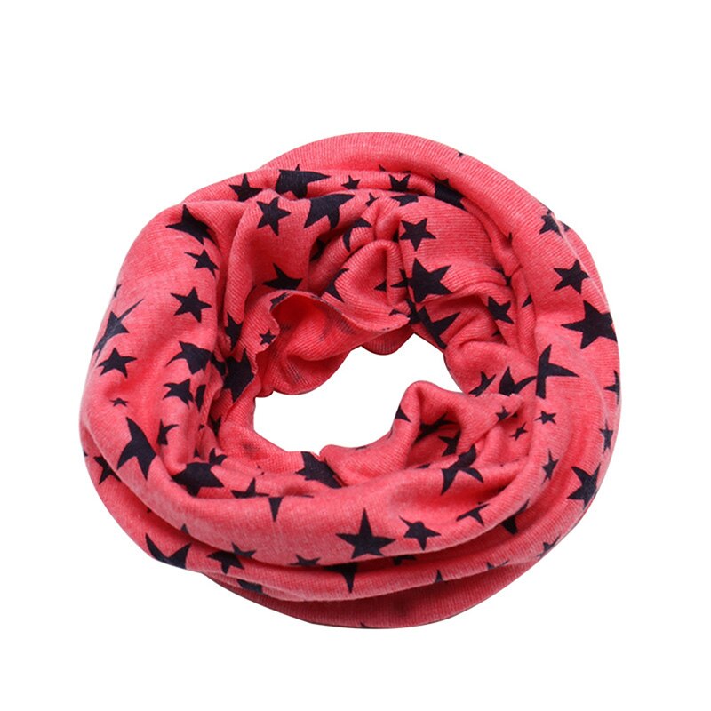 Barnscarf snood utomhus halsduk halsduk höst vinter söt lång varm stjärntryck ring halsduk för barn 7 färg