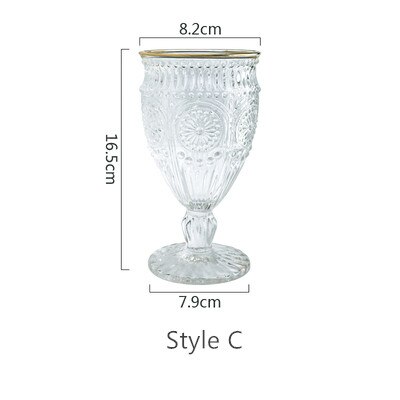 Vintage präglat phnom penh glas vinglas ölmugg te kall dryck mjölk te juice kopp glas: Stil c