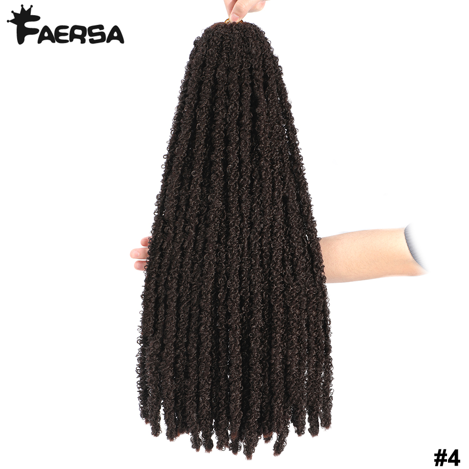 Borboleta locs crochê cabelo dreadlocks meche falso fechaduras crochê tranças de cabelo extensões fechaduras macias trança encaracolado cabelo sintético: #4