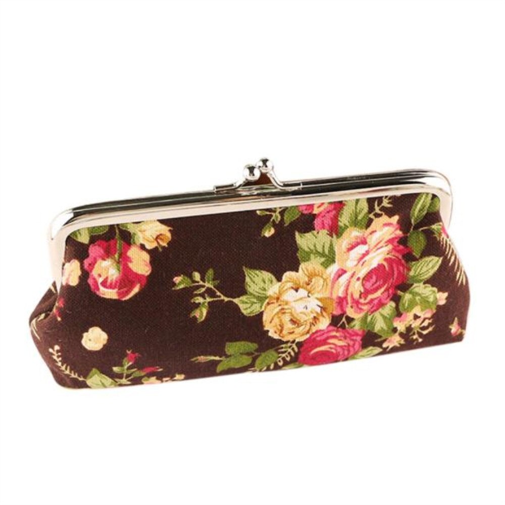 Molave carteira feminina de bolso, mini carteira de mão para mulheres, retrô, vintage, com fecho, bolso para moedas, niqueleira: Coffee