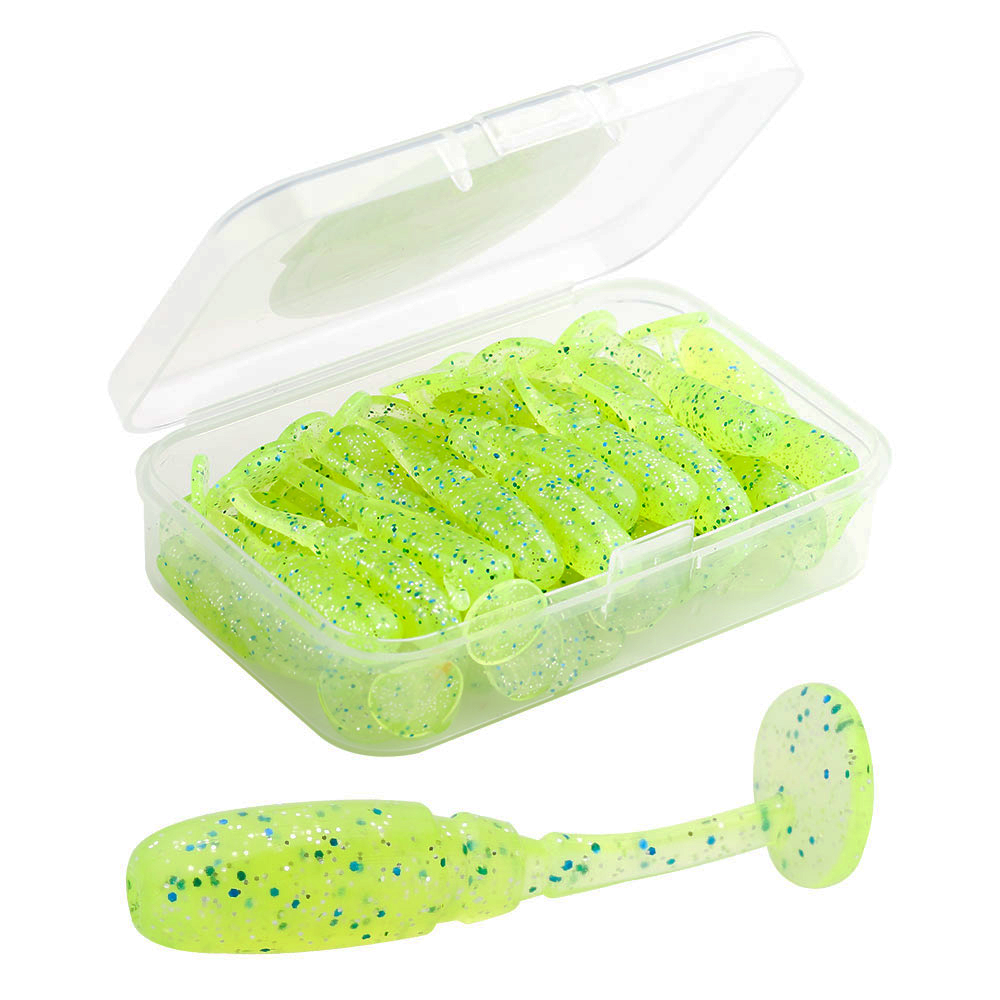 Johncoo 40 stk ajing fiskeri lokke 35mm 0.68g stenfisk ocean rock agn nål hale blød lokke kunstig agn: C