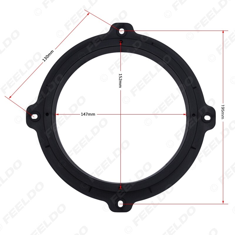 FEELDO 1pair 6.5&quot; Car Speaker Spacer Mat Adapter Horn For Hyundai ix20 ix25 ix35 Front Door Stereo Refitting Ring Mats #HQ5612