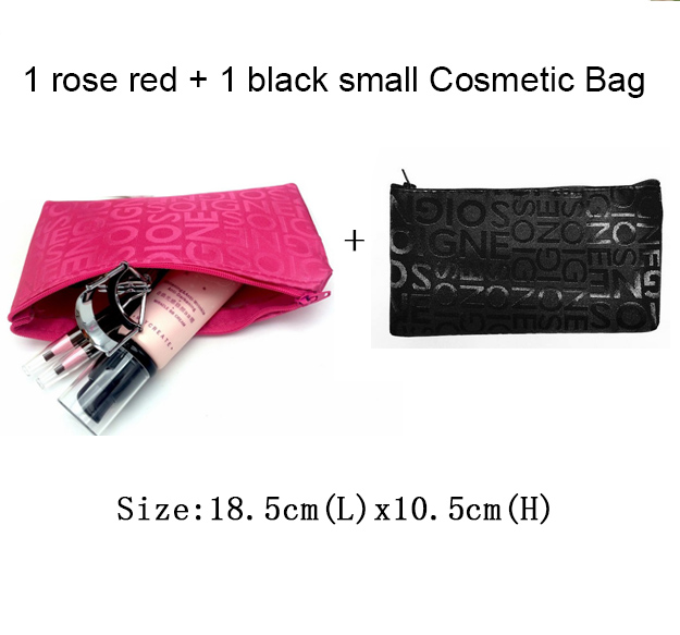 Extra Große Größe Frauen Kosmetik Tasche Brief Große kapazität multi-funktion Reise Kulturbeutel zipper schönheit Make-Up Tasche ZDH013: 2 small Cosmetic bag / Extra Large Size