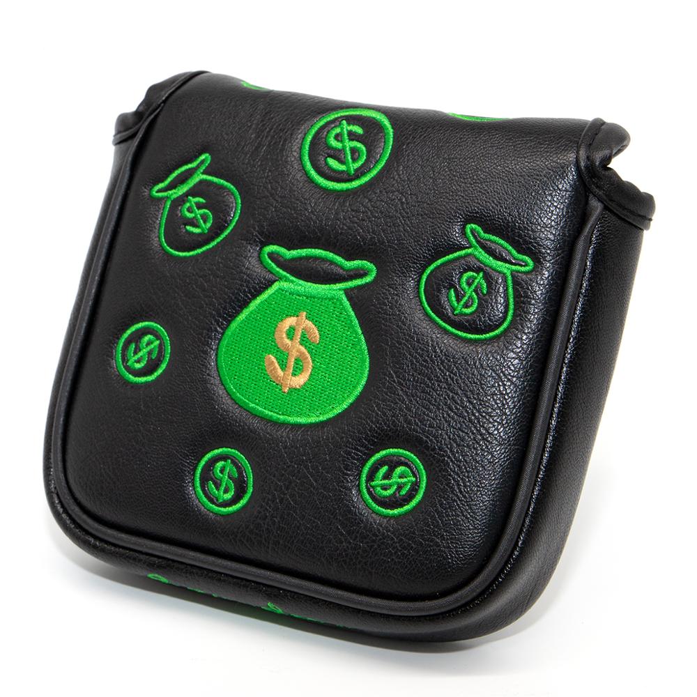 Golf Putter Cover,Golf Club Head Covers for Putter (Square) PU Leather Mallet Putter Headcover with Magnetic Dollar Series