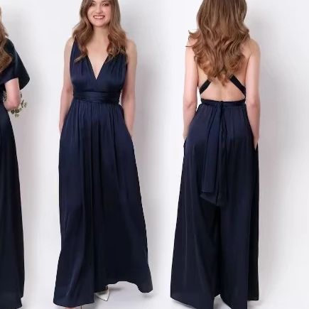 Multiway Convertible Jumpsuit Formal Multi Wrap Wedding Dress Cocktail Floor Jumpsuits Navy Blue Bridesmaid Infinity Jumpsuit