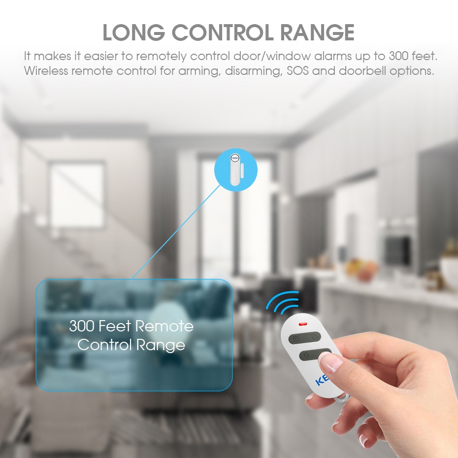 Corina 300ft 120dB Draadloze Deur/Raam Sensor Alarm Anti-Diefstal Deur Alarmen Afstandsbediening Voor Home Safety Security pir Rook