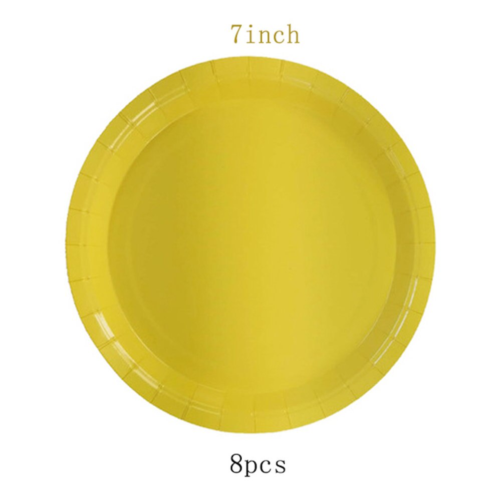 40pcs\set children's birthday party yellow party plate theme event wedding tableware disposable party tableware
