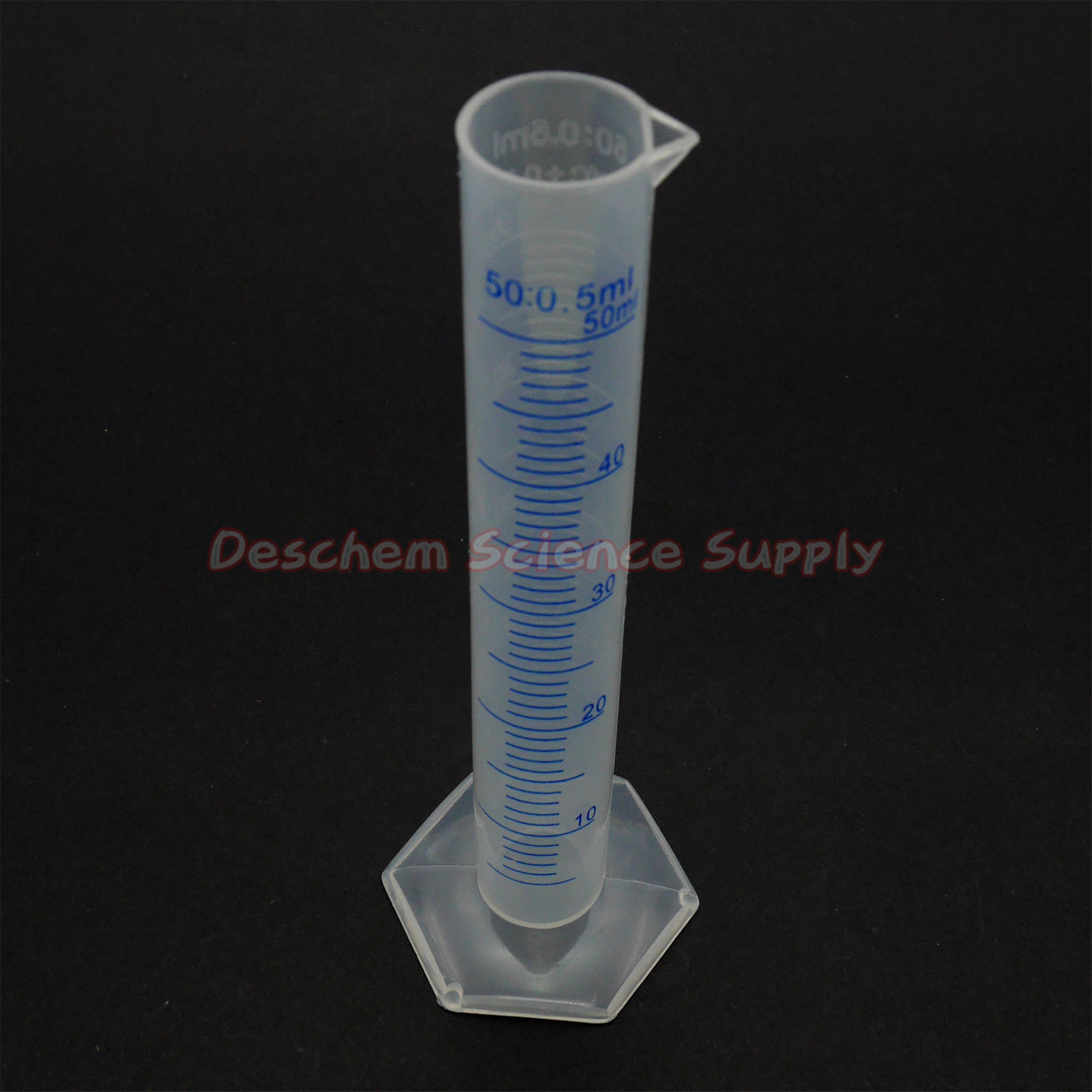 50mL Polypropylene Measuring Cylinder,Blue Graduate,PP Plastic Labware