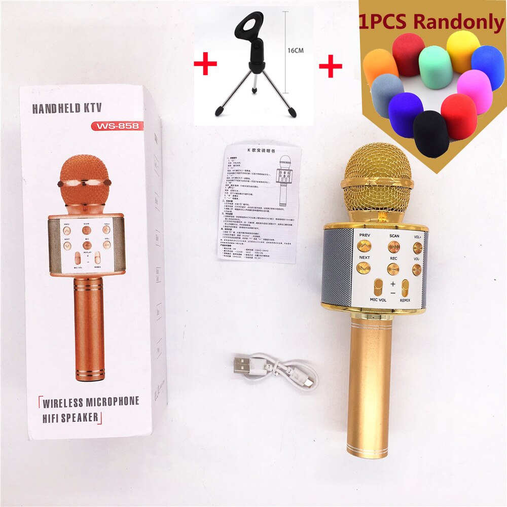 Bluetooth Handheld Karaoke Speaker Player Machine for Kids Adults Home KTV Party for Android/Iphone/Ipad/Pc Girl Boy (Blue): T4-gold