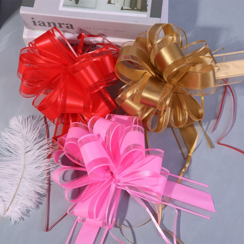 5/1 Uds. de flores para coche, cintas con lazo para boda, embalaje envolvente, suministros para eventos de cumpleaños y Día de San Valentín, decoración de San Valentín