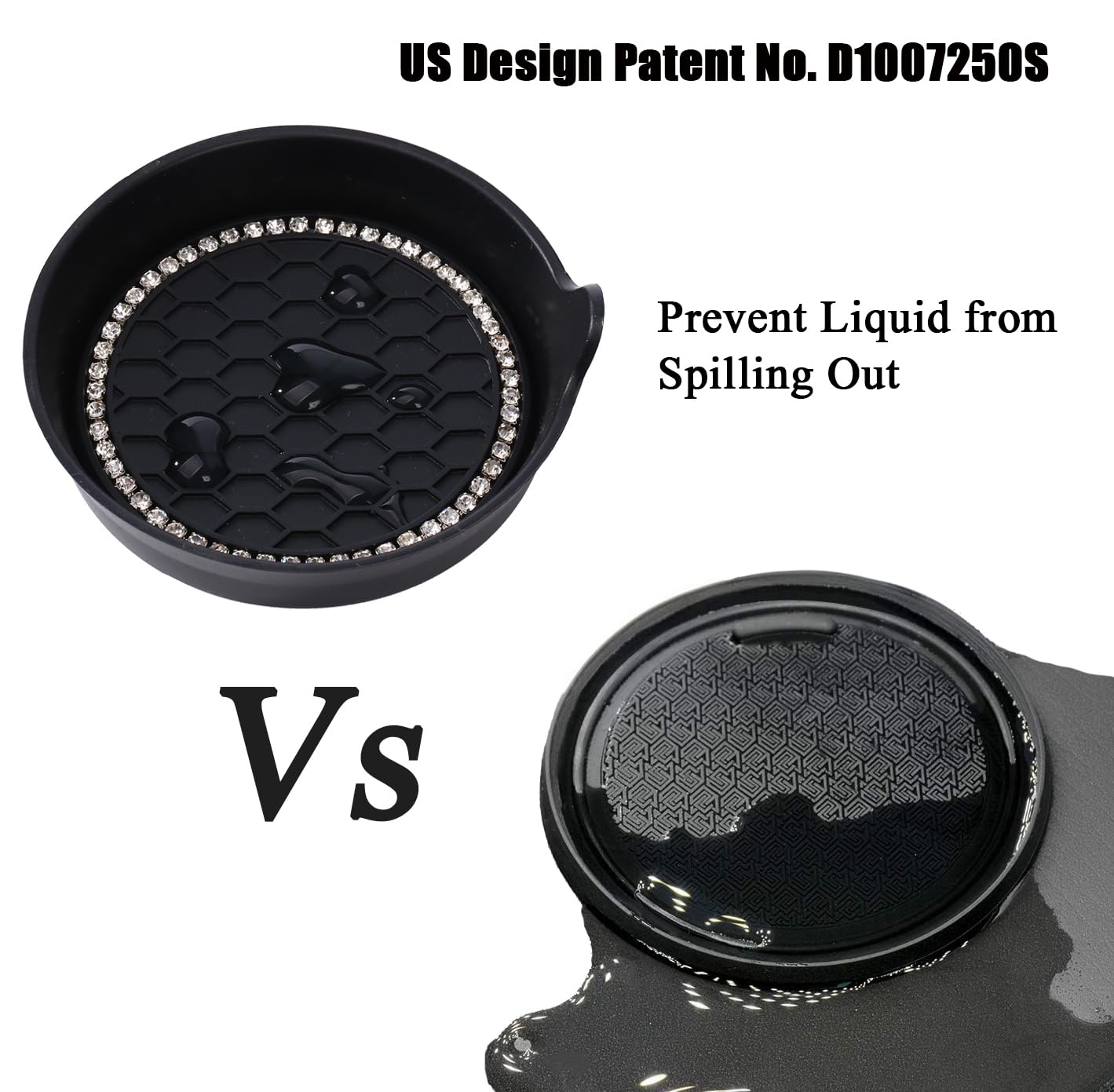 2/4 Stuks Auto Bekerhouder Coaster Siliconen Bekerhouder Met Bling Crystal Rhinestone Insert Antislip Bekerhouders stille Cup Pad