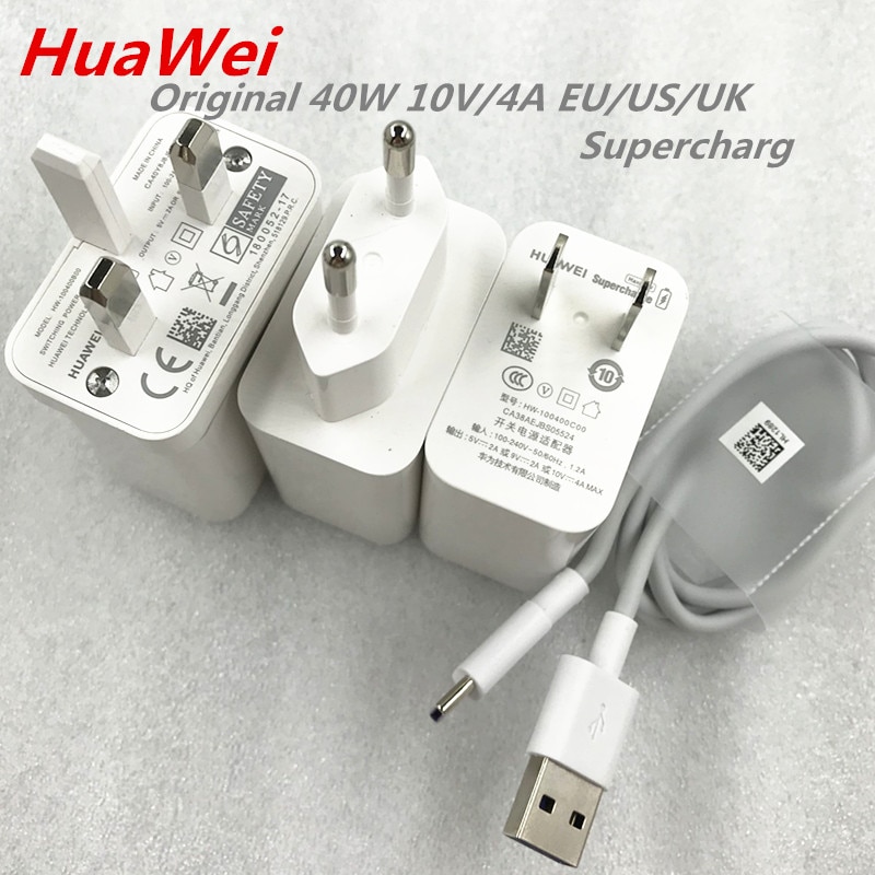 Huawei-cargador rápido P30 Pro, adaptador Usb con Carga rápida de carga rápida de 40W, Cable tipo C 5A para P20 Mate 30 Pro 20 20x