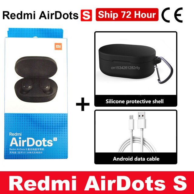 Origina Xiaomi Redmi AirDots 2 In Ear Bluetooth 5.0 Wireless Earphones With Mic Handsfree Earbuds AI Control AirDots Pro 2S 2 SE: Airdots S Cable Blac