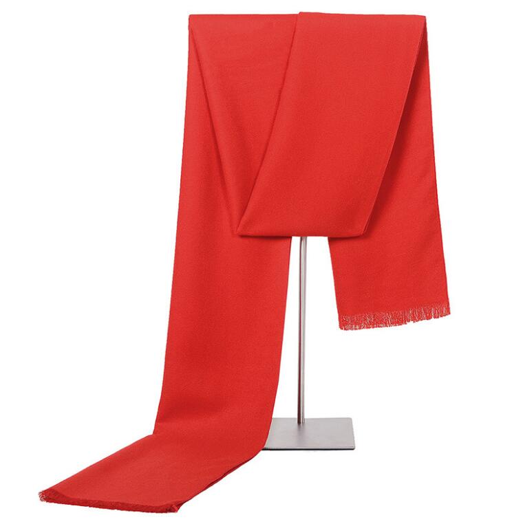 Bufanda clásica de algodón para hombre y mujer, chal largo de , a la , de invierno, con anillo, HY121: Red