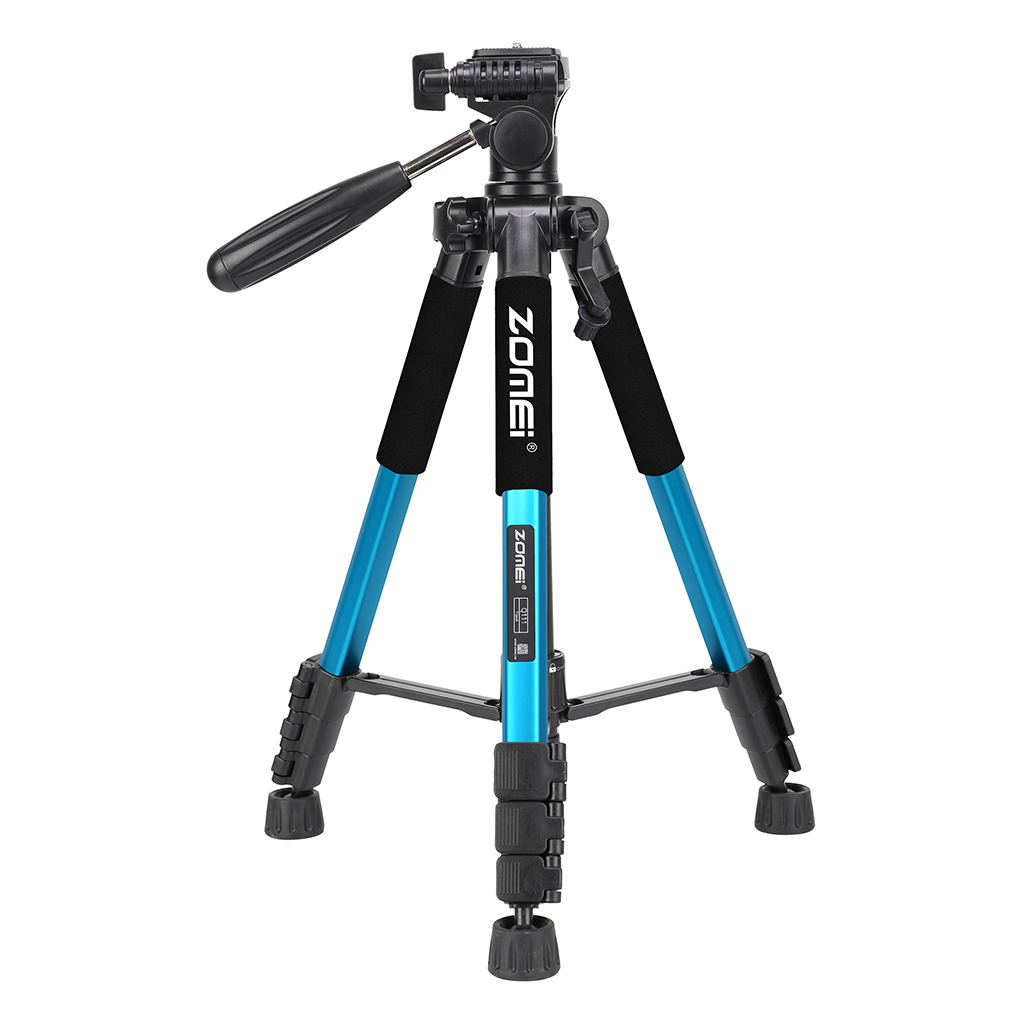 Original ZOMEI Q111 Portable Travel Aluminum Camera Tripod&Pan Head for SLR DSLR Digital Camera Five colors: Blue