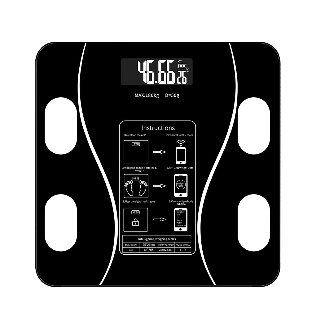 Bluetooth Bathroom Smart Scales Body Fat Balance Digital Weight Weighing Scale Wireless APP Floor Balance Charging And Battery