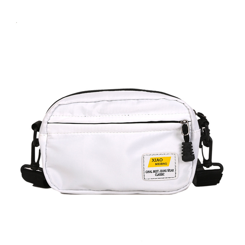 Canvas Bags Female Small Square Bag Women Shoulder Crossbody Bag Ladies Messenger Bag Simple Style Phone Pack: White