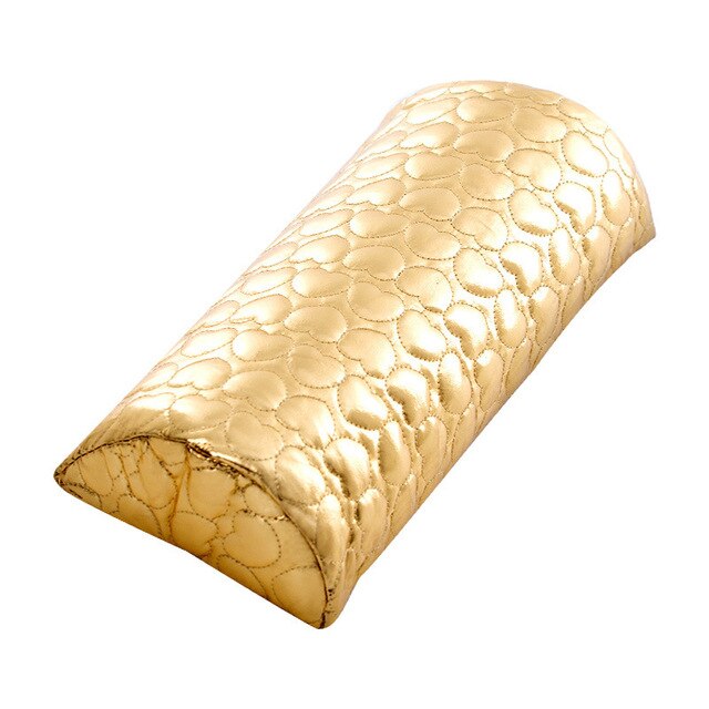 Almohada de mano para manicura de cuero, soporte lavable para brazos, cojín de descanso para manos, mesa Multicolor extraíble, herramientas para uñas: gold