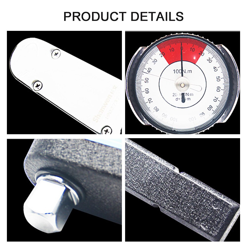 0-100n.m Dial Indicator Torquemeter Alloy Steel Measurement Digital Dual Direction Torque Wrench Hard Metric