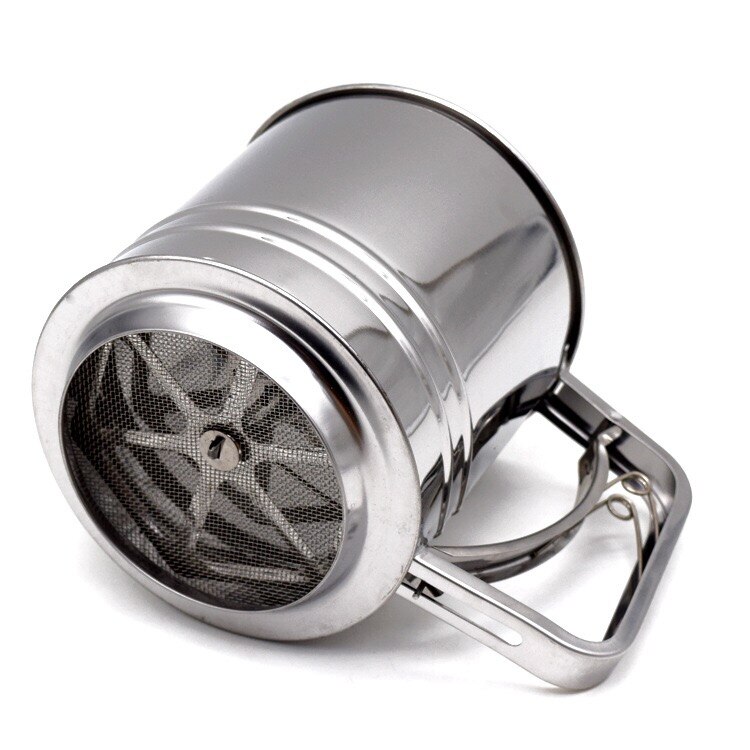 Outil de cuisson grand double poudre tamis tasse semi-automatique à main farine tamis gâteau outil