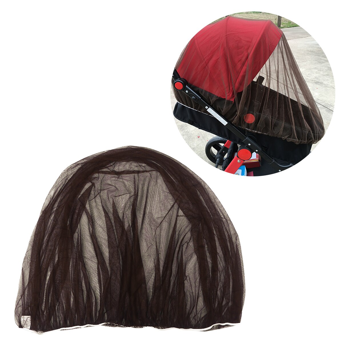 Baby Klamboe Mesh Insect Bug Cover Voor Kinderwagens Carriers Autostoeltjes Wiegen Zuigelingen Bescherming Wandelwagen Accessoires: Coffee