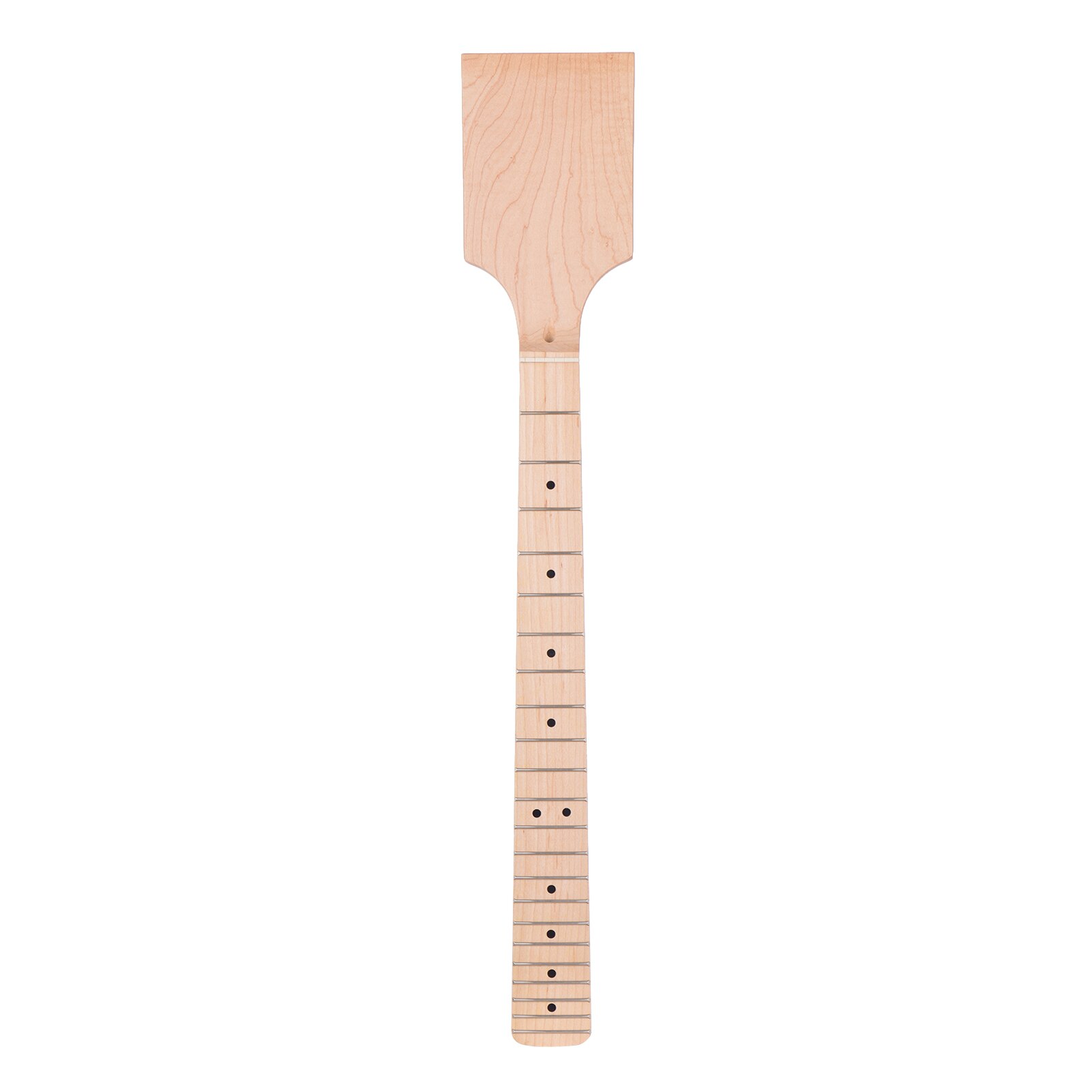Universal Unfinished Electric Guitar Neck Maple Wood 22 Frets Fingerboard with Black Dots Inlay Replacement for Electric Guitar: Default Title