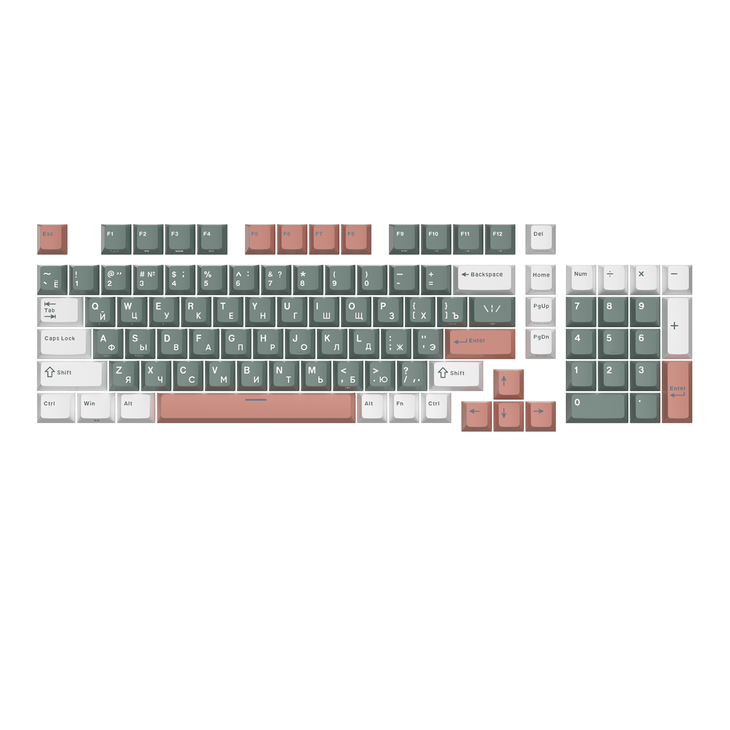RK ROYAL KLUDGE PBT Colorblock Keycaps 98 Keys English Russian PBT Material Sublimation Suitable for Mechanical Gaming Keyboard: Cyan