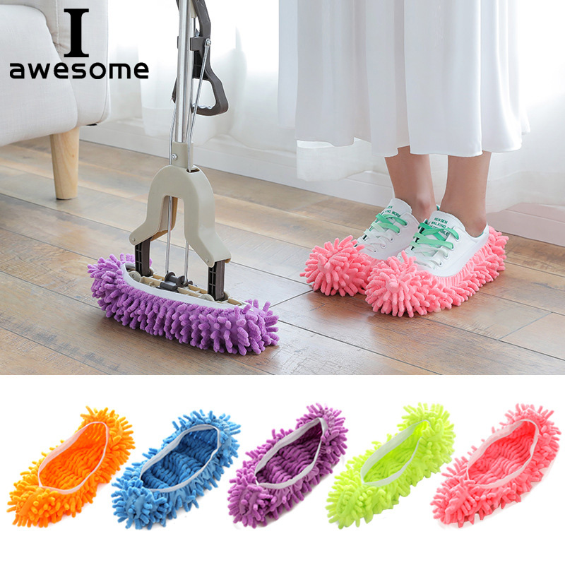 1 pc candy kleur Mop Slipper Floor Polijsten Cover Cleaner Overschoenen Overschoenen Modder-proof Kleur Effen voet Schoenen