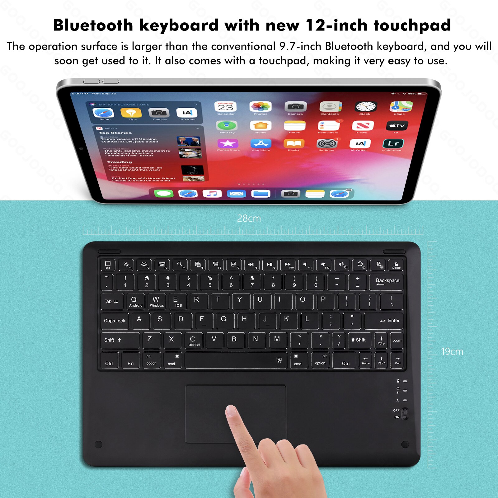 12 "bezprzewodowa klawiatura do ipada Bluetooth Pro 2020 11 12.9 Teclado Bluetooth do ipada smartfony Android ios Windows