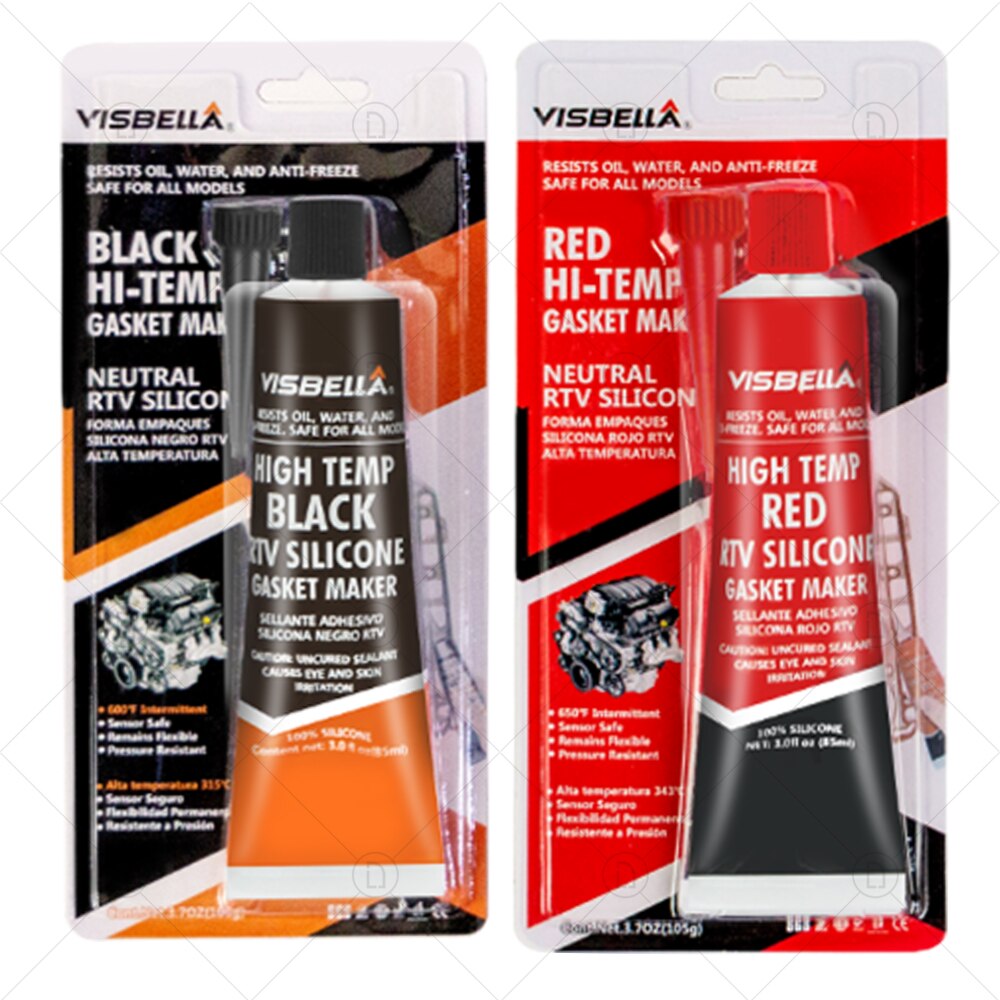 RTV Silicone Industrial Strong Adhesive High Temperature Sealant Silicone Rubber Gasket Maker Electric Repair Glue: Black Red