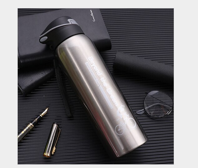 500 ML Bike Water Bottle Outdoor Sport Portable Bicycle Kettle Thermos Water Bottle Stainless Steel Mountain Cycling Bottle: True color