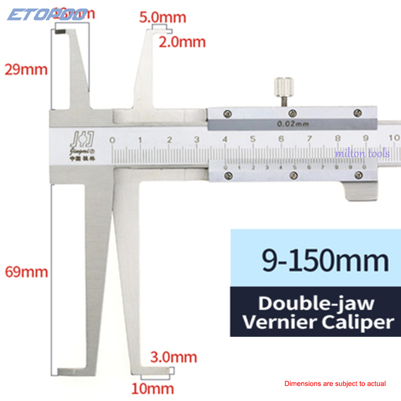 10-160mm Inside Groove Vernier Caliper mono-block inside caliper To measure groove inside caliper: 9-150mm