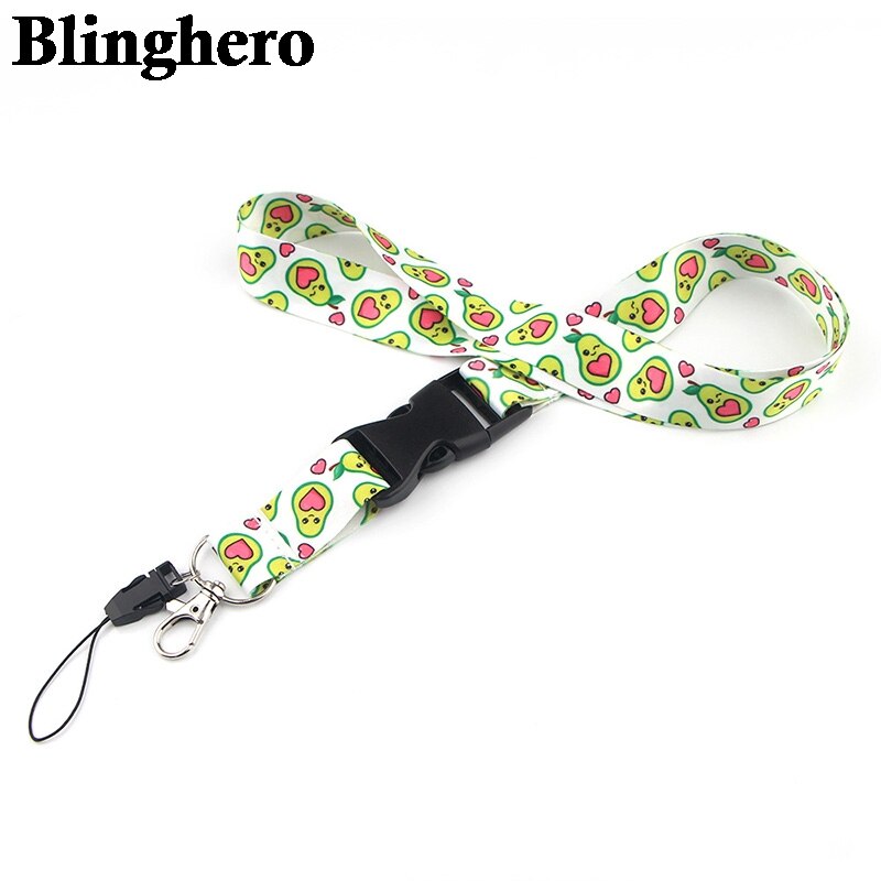 Lanyard de aguacate de frutas CA1350 para llavero Tarjeta de Identificación teléfono móvil sujección de insignia y USB lazo de cuerda para colgar cordón