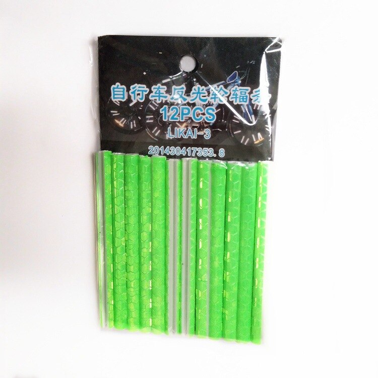 Bicycle Lights Wheel Rim Spoke Clip Tube Safety Warning Light Cycling Bike Strip Reflective Reflector Bicycle Accessories: Green