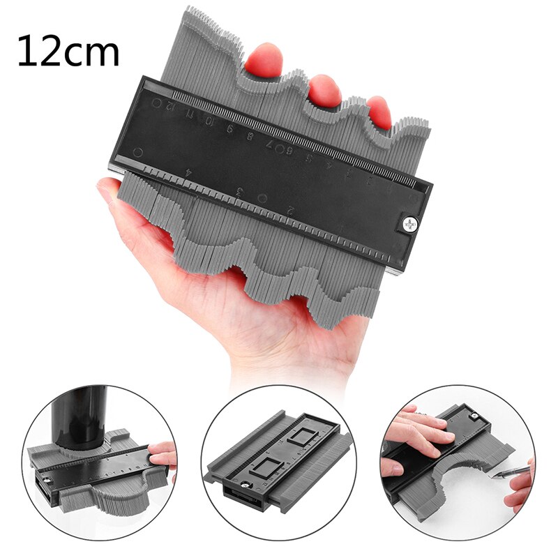 12/14/25/50cm Multi-functional Gauge Tiling Laminate Tiles Edge Shaping Wood Measure Ruler Tiles Laminate Tiles Tool: 12cm grey