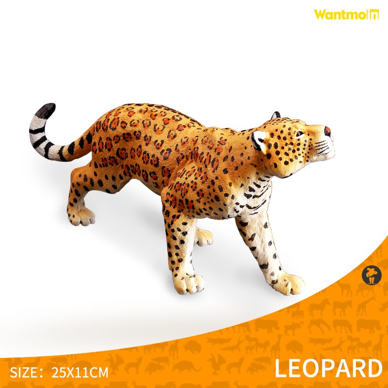 Safari Animals Figures Toys, Realistic Jumbo Wild Zoo Animals Figurines Large- Plastic Playset with Elephant, Giraffe, Lion, etc: leopard