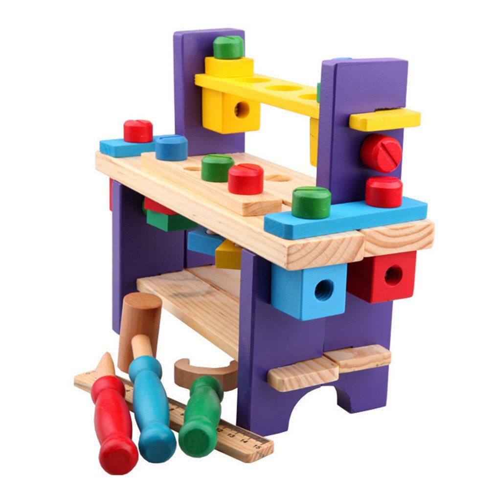 Tornillo extraíble para coche, tuerca de madera para niños, juguete con manos combinadas, herramienta educativa desmontable ensamblada