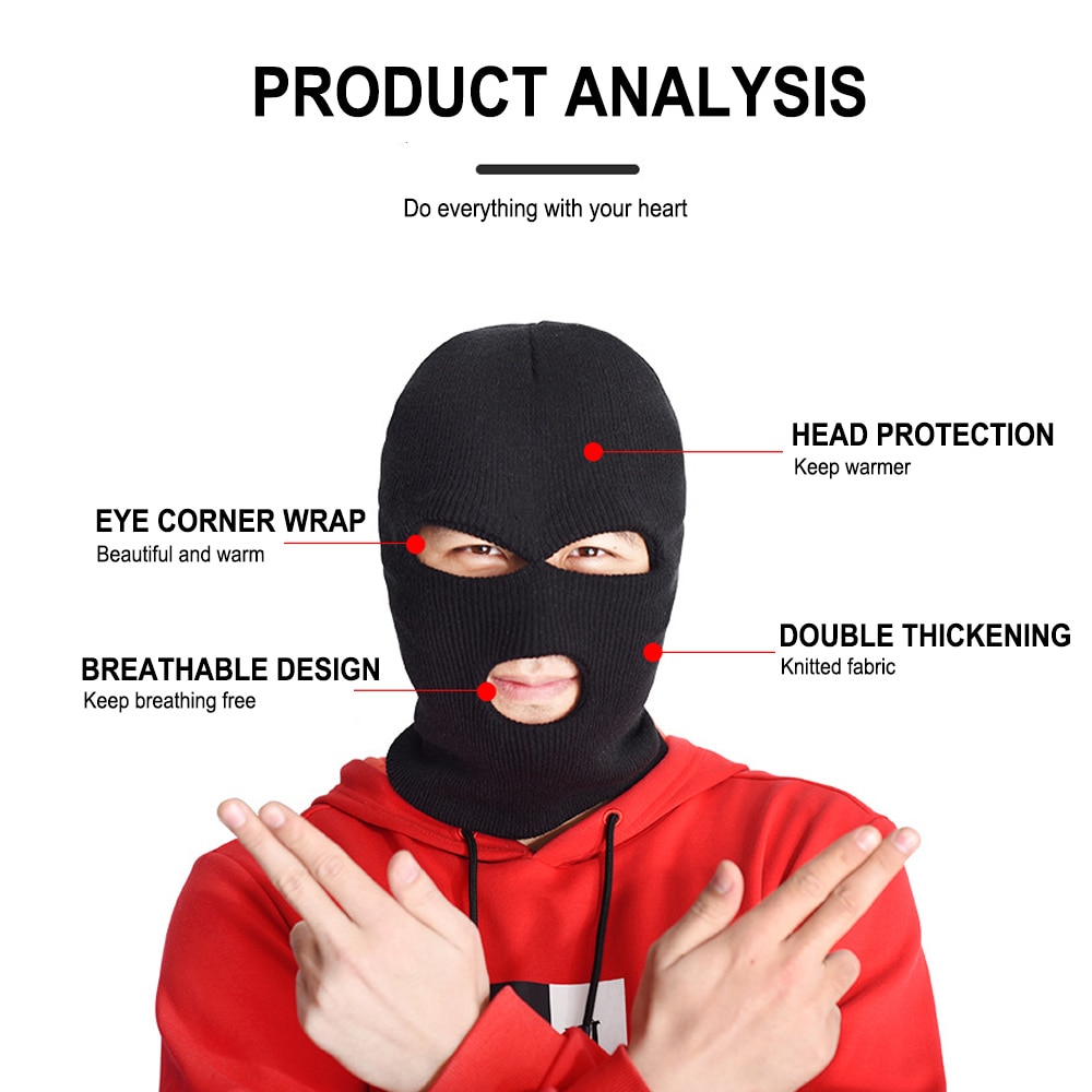 Unisex Cycling Face Mask 3 Holes Winter Neon Mask Cycling Mask Outdoor Halloween Caps Motorcycle Bicycle Ski Cycling Scarf Masks